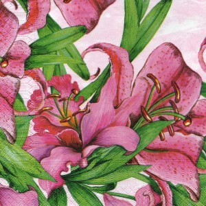 Розовая лилия, 33х33 см, салфетка для декупажа - Заготовки для декупажа. Интернет-магазин Завиток